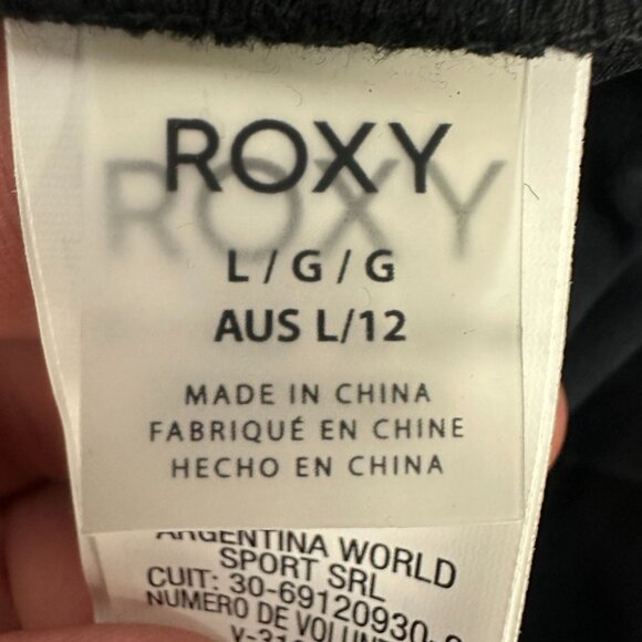 Roxy Womens 4-Way Stretch Black Athletic Shorts Sz Large Lightweight Activewear - Picture 2 of 14